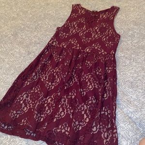 ALTAR’D STATE Lace Apple Red MIDI dress